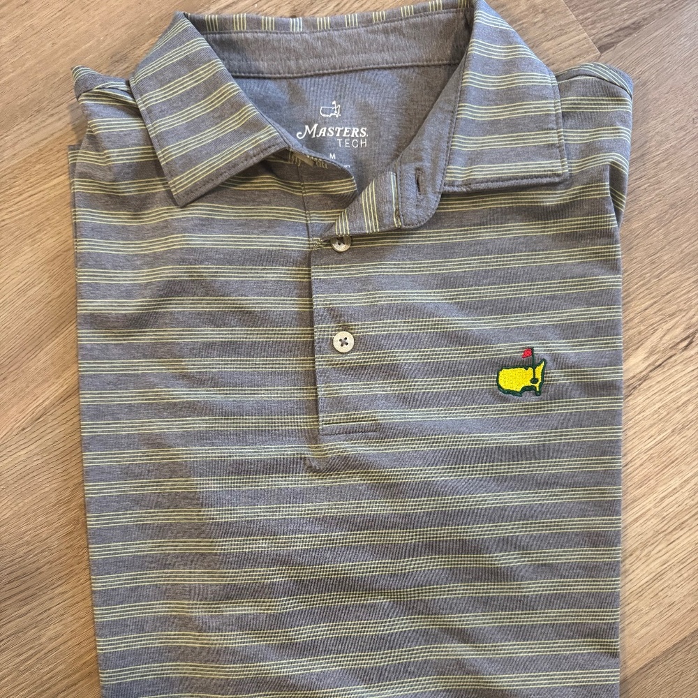Masters Tech Men’s Polo - Gray Stripes